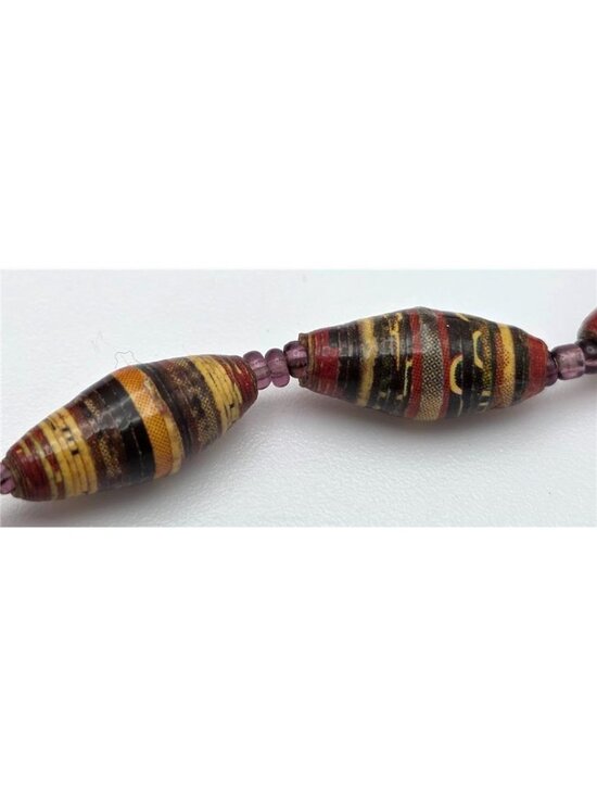 Amazon.com: The Bead Chest Recycled Paper Bead Necklace from  Vintage Uganda Paper Bead Necklace Handmade African Trade Beads 23 In